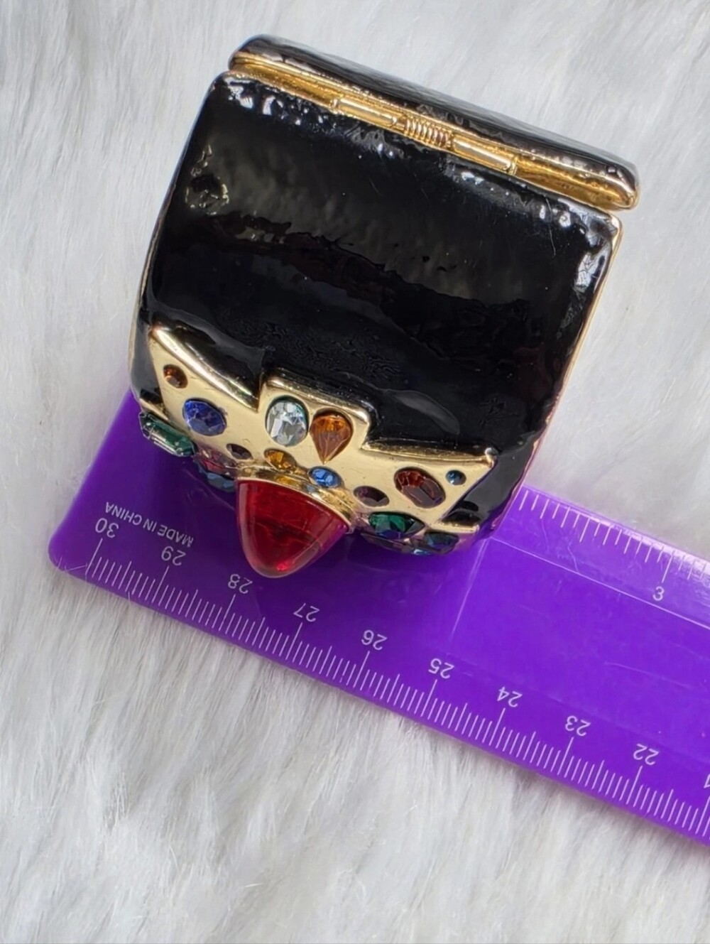 Vintage Kenneth Jay Lane KJL Maltese Cross Bracelet Signed Cuff Bullet Cabochon - Picture 15 of 16